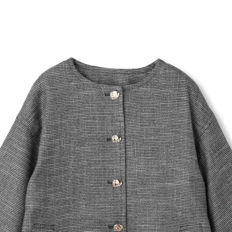 ツィード調ハウンドトゥースノーカラーコート≪手洗い可能≫ | QUEENS COURT | 詳細画像12 
