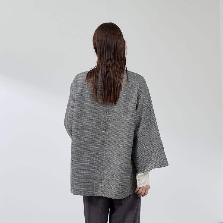 ツィード調ハウンドトゥースノーカラーコート≪手洗い可能≫ | QUEENS COURT | 詳細画像4 