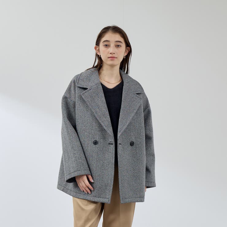 ブラック系その他 | ツィードボンディングミドルコート | QUEENS COURT