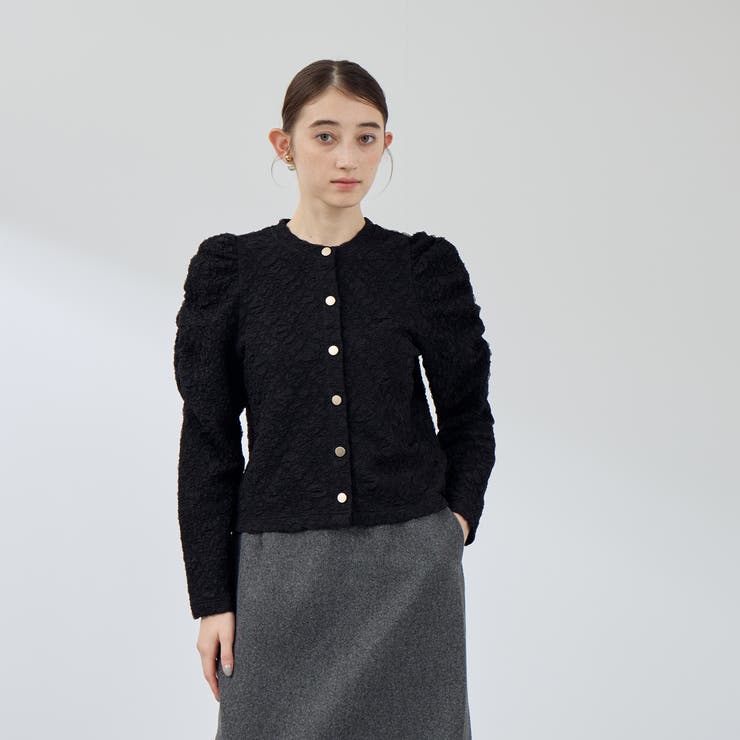 ブラック | フクレチュールJQDカーディッシュジャケット≪手洗い可能≫ | QUEENS COURT