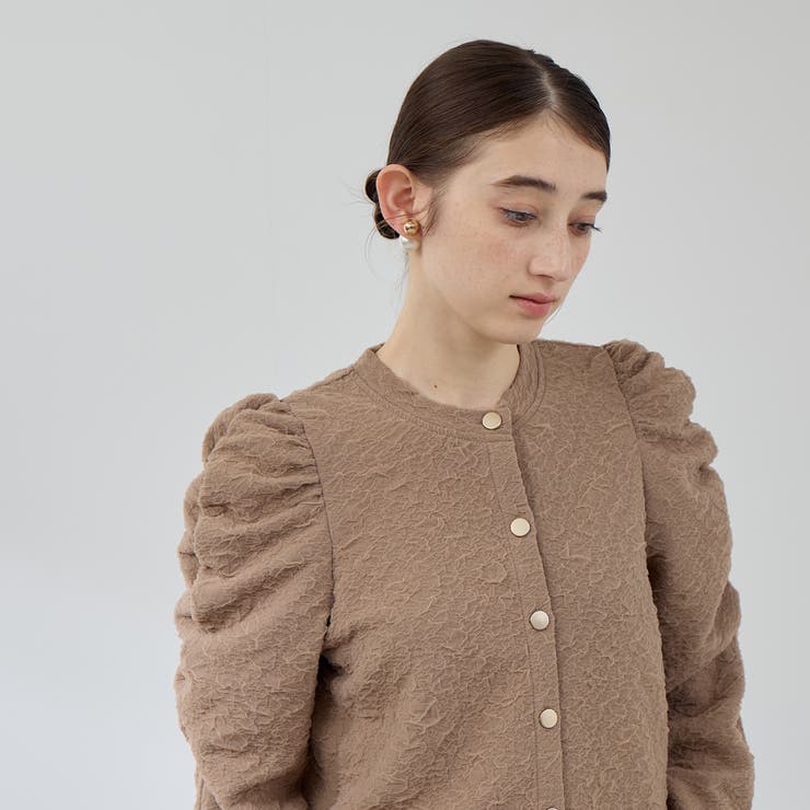 ベージュ | フクレチュールJQDカーディッシュジャケット≪手洗い可能≫ | QUEENS COURT