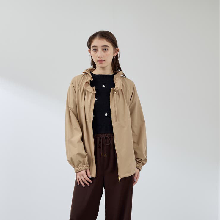 2WAYサーブルクロスフリルネックブルゾン | QUEENS COURT | 詳細画像1 