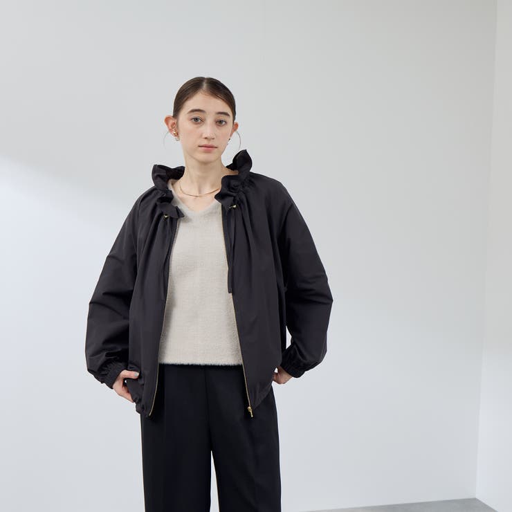 2WAYサーブルクロスフリルネックブルゾン | QUEENS COURT | 詳細画像8 