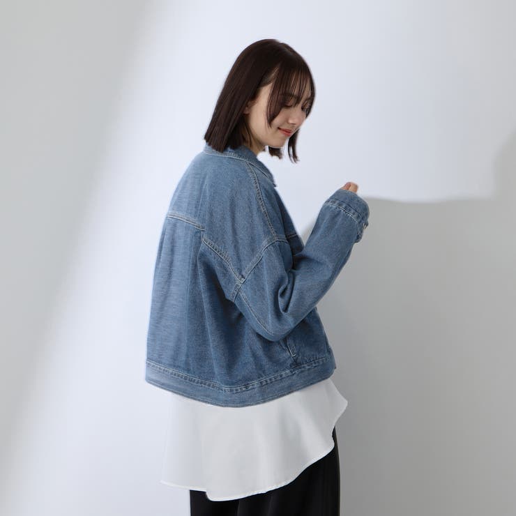 カラーデニムボクシーフィットブルゾン≪洗濯機で洗える≫ | QUEENS COURT | 詳細画像3 