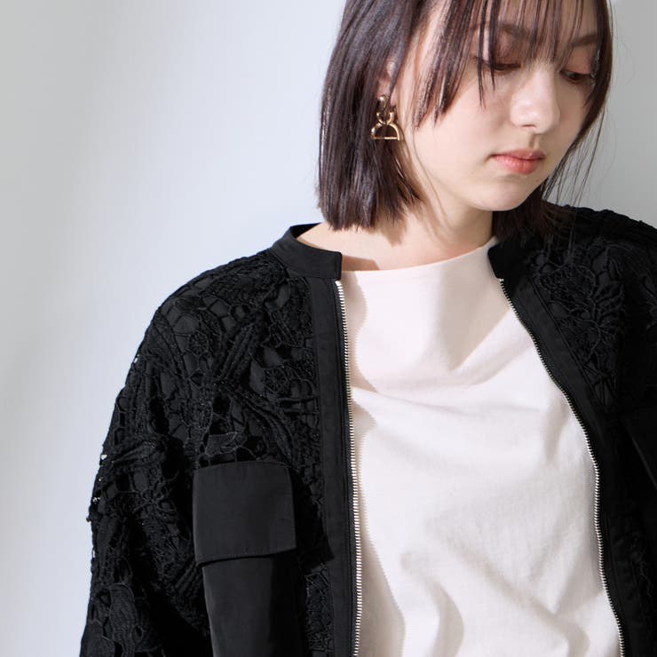 ボタニカルレースブルゾン≪手洗い可能≫[品番：JAVW0000106]｜QUEENS