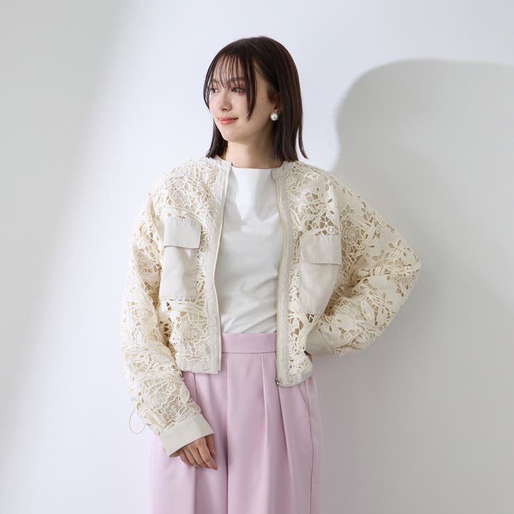 ルネ♡レースブルゾン ボタニカルレースブルゾン≪手洗い可能≫[品番：JAVW0000106]｜QUEENS