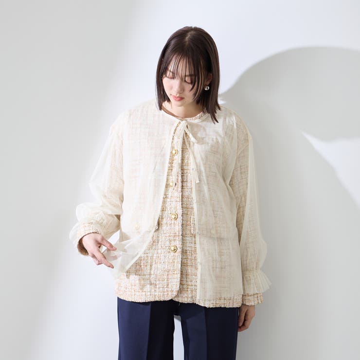 チュールレイヤーセットツィードジャケット | QUEENS COURT | 詳細画像1 