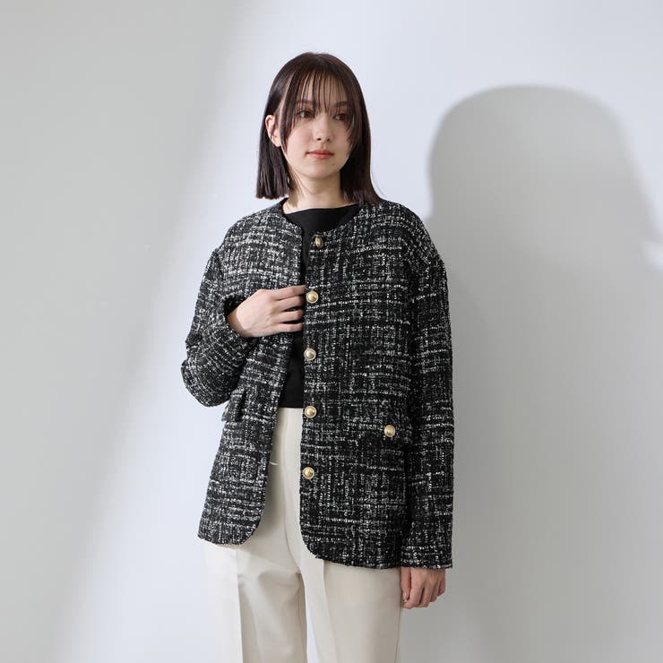 チュールレイヤーセットツィードジャケット | QUEENS COURT | 詳細画像3 