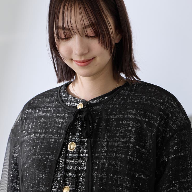 チュールレイヤーセットツィードジャケット | QUEENS COURT | 詳細画像7 