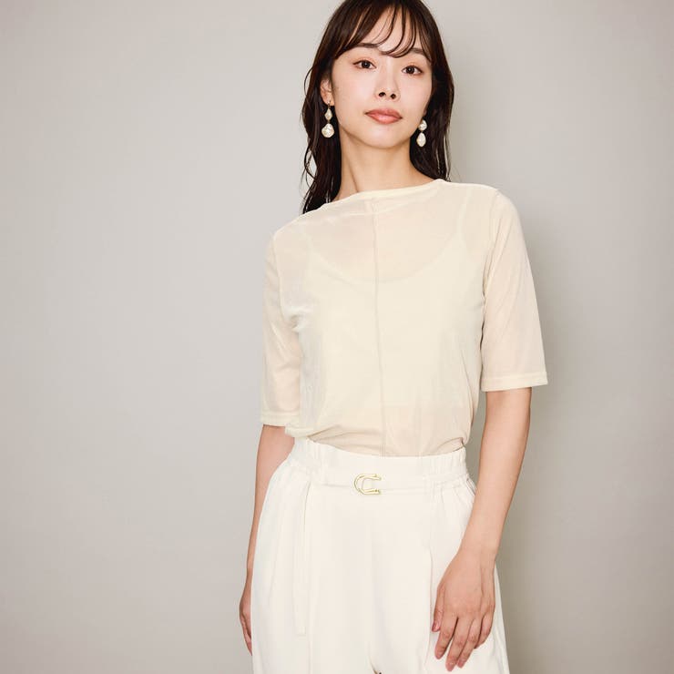 オフホワイト | シアーベロアセンターシームプルオーバー≪手洗い可能≫ | QUEENS COURT