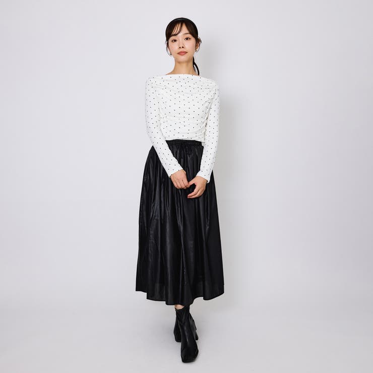 モノトーンドットオフショルカットソー≪手洗い可能≫ | QUEENS COURT | 詳細画像4 