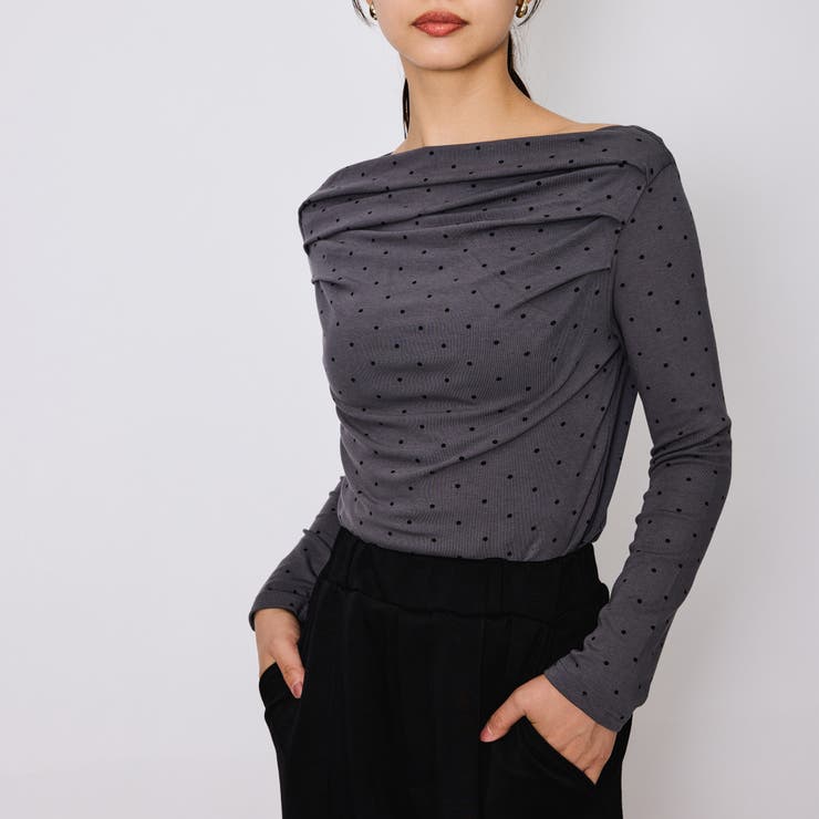 モノトーンドットオフショルカットソー≪手洗い可能≫ | QUEENS COURT | 詳細画像5 