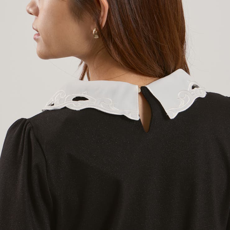 レースカラーラメMIXカットソー≪手洗い可能≫ | QUEENS COURT | 詳細画像6 