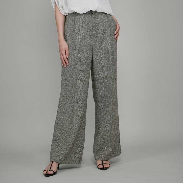 ブラウン | ライトツィードタックパンツ≪手洗い可能≫ | QUEENS COURT