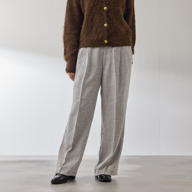 ライトグレー | ライトツィードタックパンツ≪手洗い可能≫ | QUEENS COURT