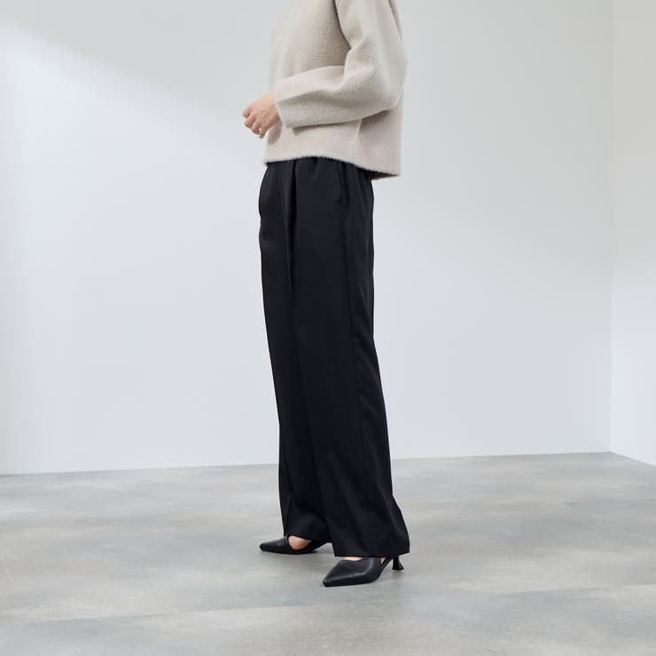 ナチュレッチセンタープレスワイドパンツ≪手洗い可能≫ | QUEENS COURT | 詳細画像2 