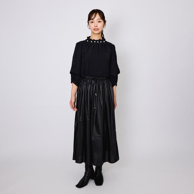 シアーレザー調フレアスカート≪手洗い可能≫ | QUEENS COURT | 詳細画像9 