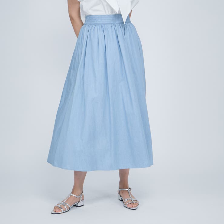 ダンガリーデニムギャザーフレアスカート≪手洗い可能≫ | QUEENS COURT | 詳細画像10 