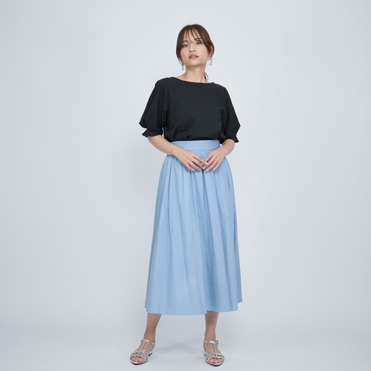 ダンガリーデニムギャザーフレアスカート≪手洗い可能≫ | QUEENS COURT | 詳細画像11 