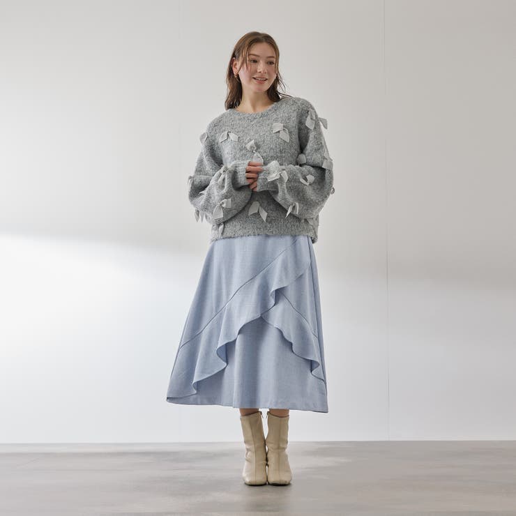 ツィードライクアシメフリルスカート≪手洗い可能≫ | QUEENS COURT | 詳細画像4 