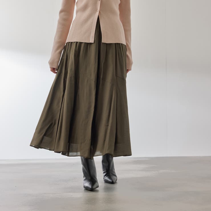 ブラウン | シルキーローンウエストプリーツスカート≪手洗い可能≫ | QUEENS COURT