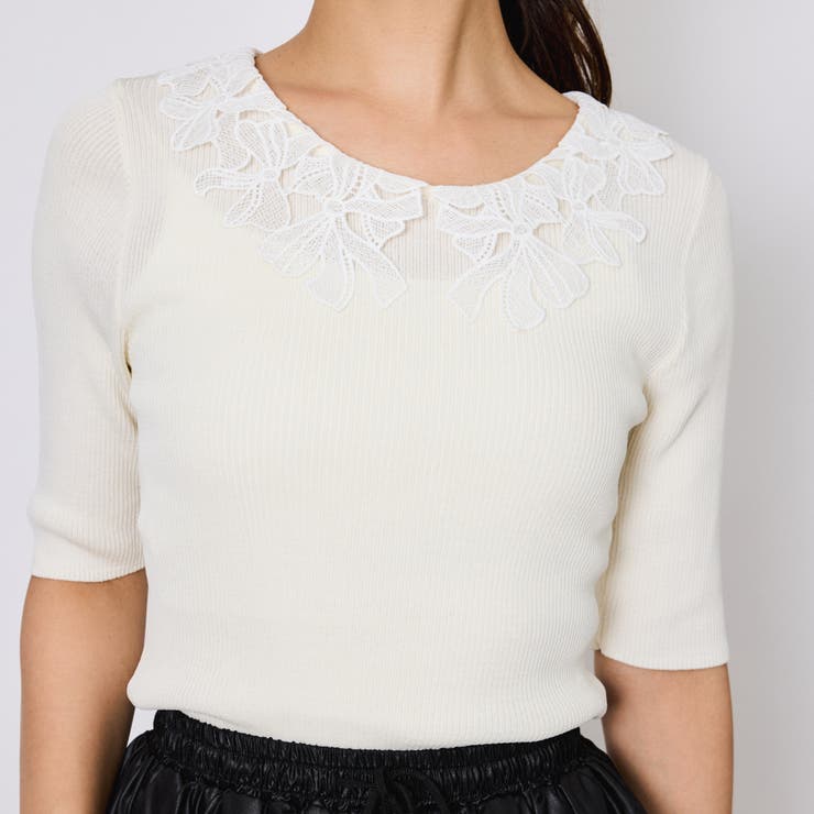 リボンレースカラーリブニット≪手洗い可能≫ | QUEENS COURT | 詳細画像13 