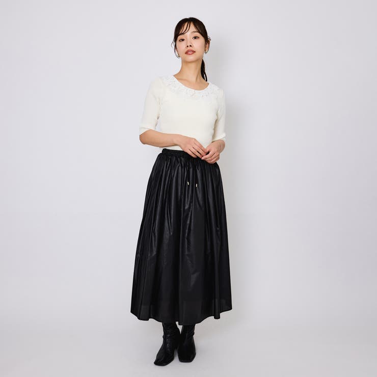 リボンレースカラーリブニット≪手洗い可能≫ | QUEENS COURT | 詳細画像14 