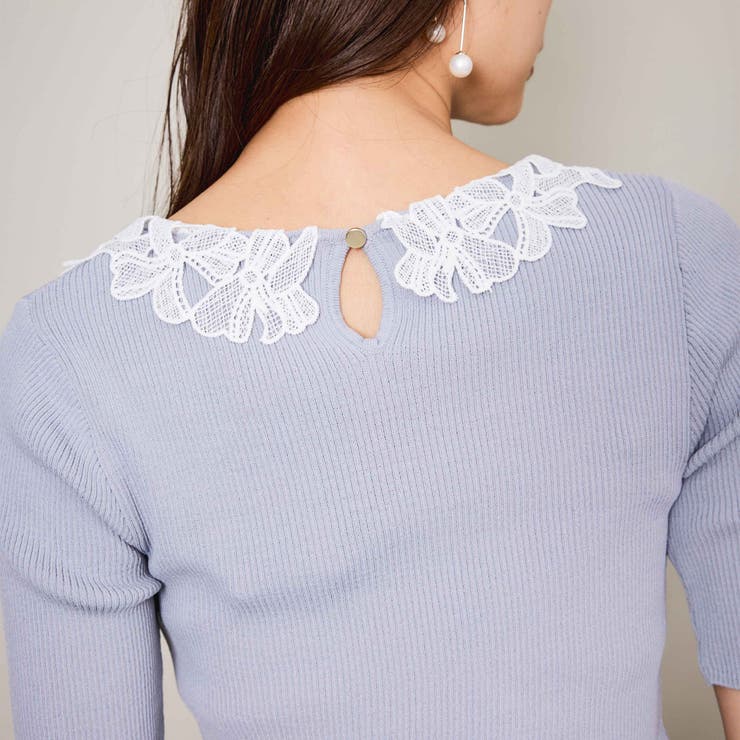 リボンレースカラーリブニット≪手洗い可能≫ | QUEENS COURT | 詳細画像5 