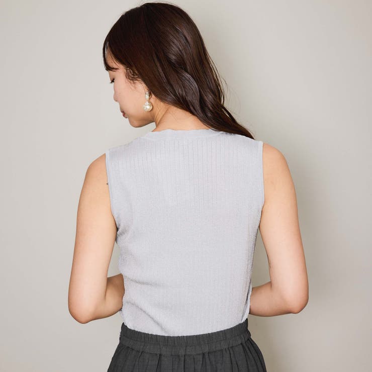 ブライトワイドリブスリーブレスニット≪手洗い可能≫ | QUEENS COURT | 詳細画像4 