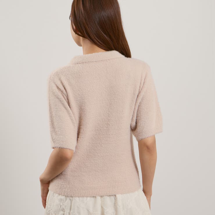 シャギーヤーンポロニットトップス≪手洗い可能≫ | QUEENS COURT | 詳細画像4 