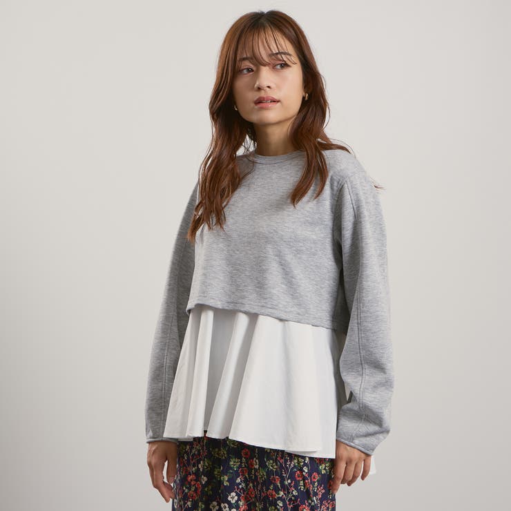 ライトグレー | ダンボールレイヤードライクプルオーバー≪手洗い可能≫ | QUEENS COURT