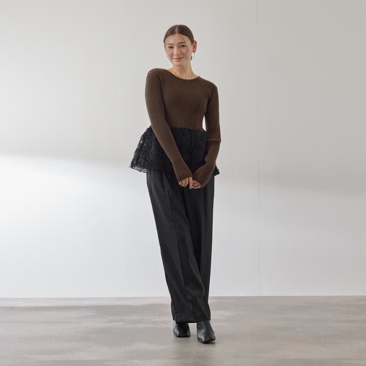 フラワーチュールペプラムリブニット≪手洗い可能≫ | QUEENS COURT | 詳細画像10 