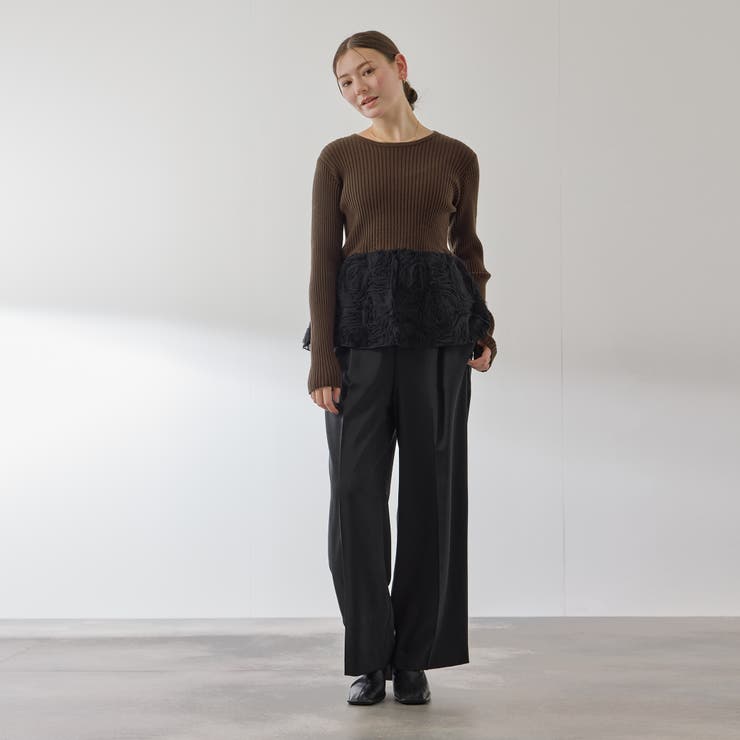 フラワーチュールペプラムリブニット≪手洗い可能≫ | QUEENS COURT | 詳細画像11 