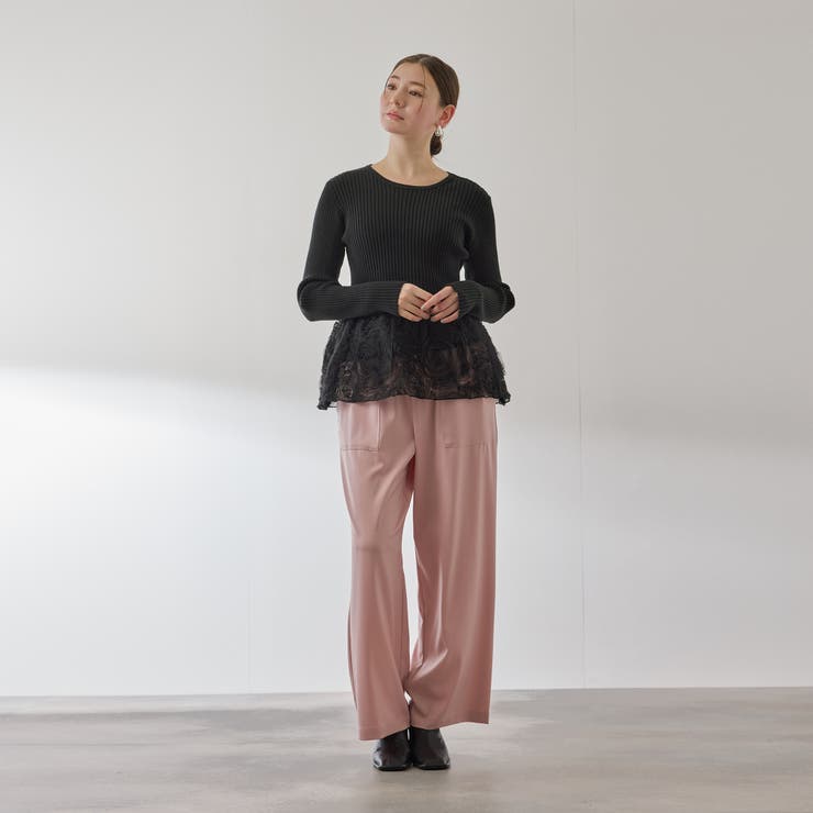 フラワーチュールペプラムリブニット≪手洗い可能≫ | QUEENS COURT | 詳細画像8 