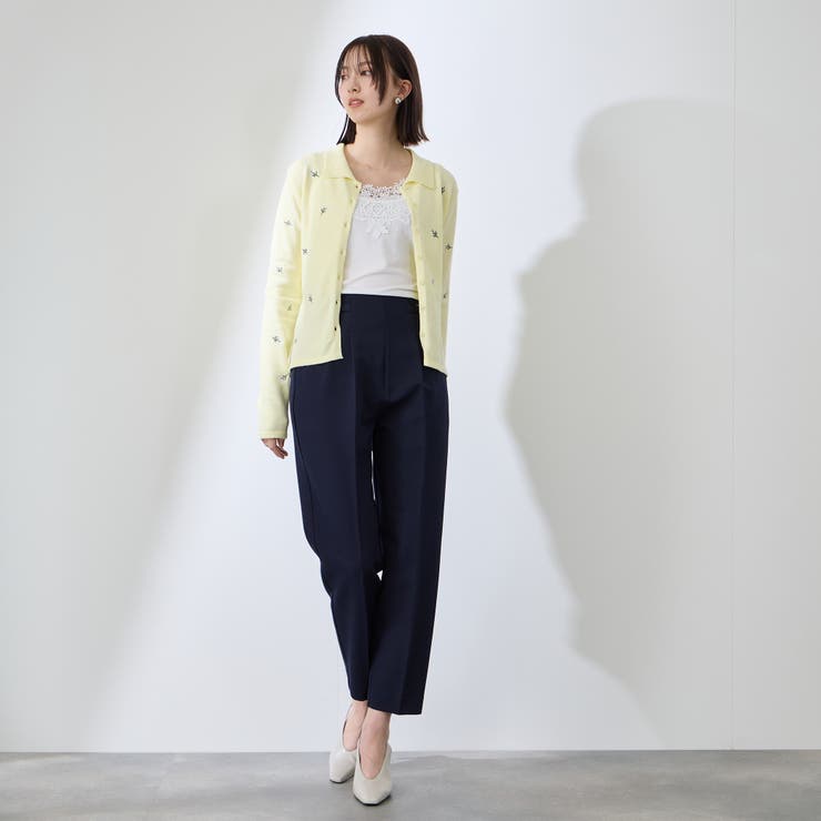 フラワー刺繍ポロニットトップス | QUEENS COURT | 詳細画像10 