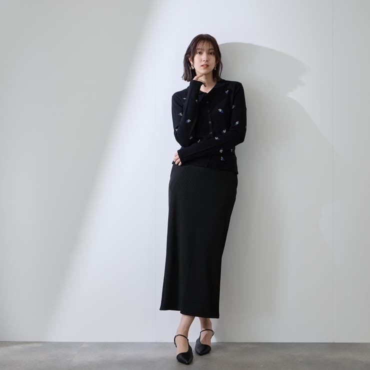 フラワー刺繍ポロニットトップス | QUEENS COURT | 詳細画像13 