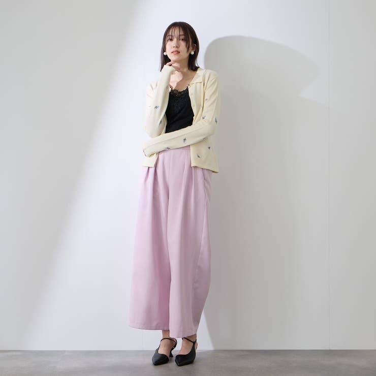 フラワー刺繍ポロニットトップス | QUEENS COURT | 詳細画像8 