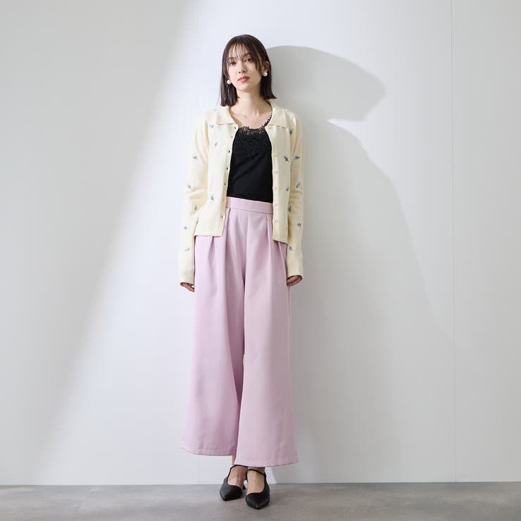 フラワー刺繍ポロニットトップス | QUEENS COURT | 詳細画像9 