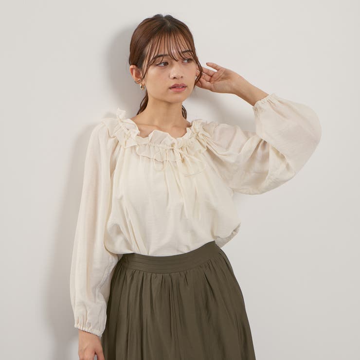 フリルカラーナローリボンブラウス≪手洗い可能≫ | QUEENS COURT | 詳細画像3 