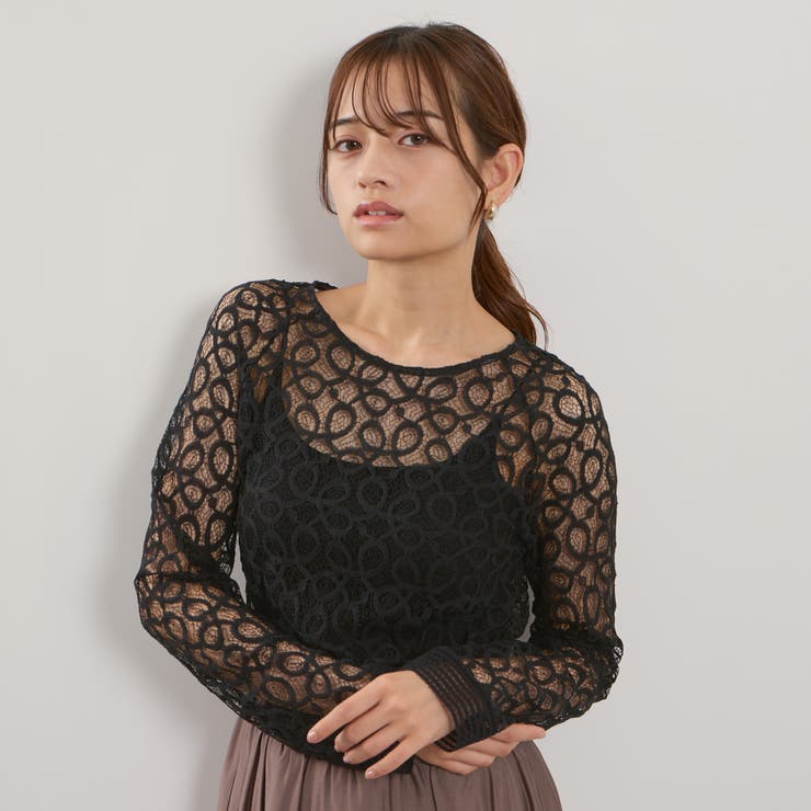 コードラッセルレースプルブラウス≪手洗い可能≫ | QUEENS COURT | 詳細画像1 
