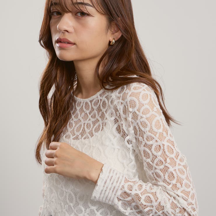 オフホワイト | コードラッセルレースプルブラウス≪手洗い可能≫ | QUEENS COURT