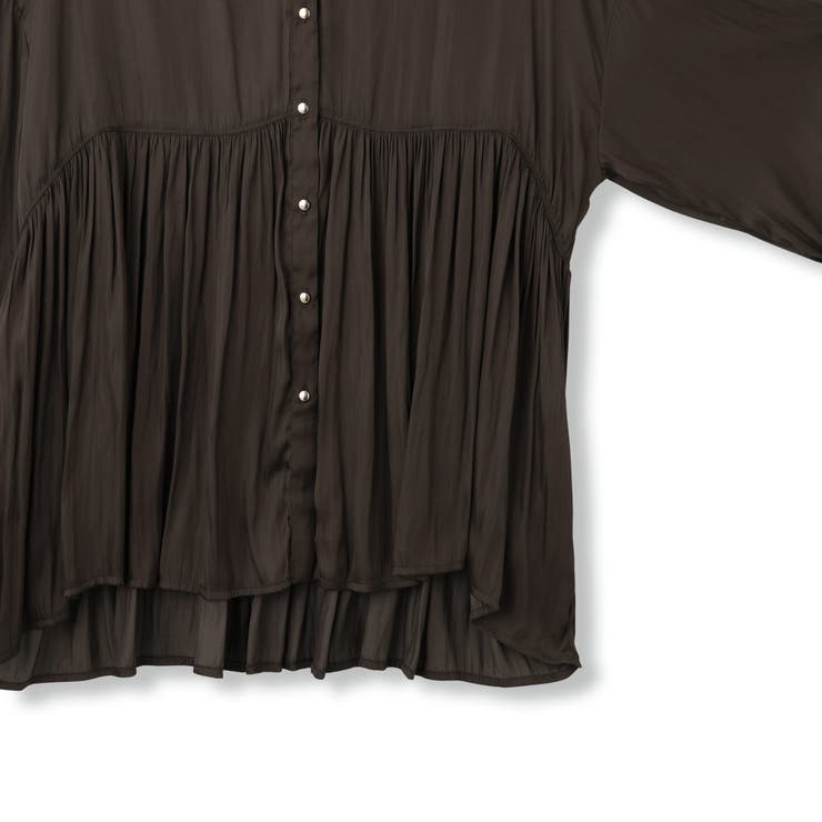 割繊サテンキーネックペプラムブラウス≪手洗い可能≫ | QUEENS COURT | 詳細画像17 