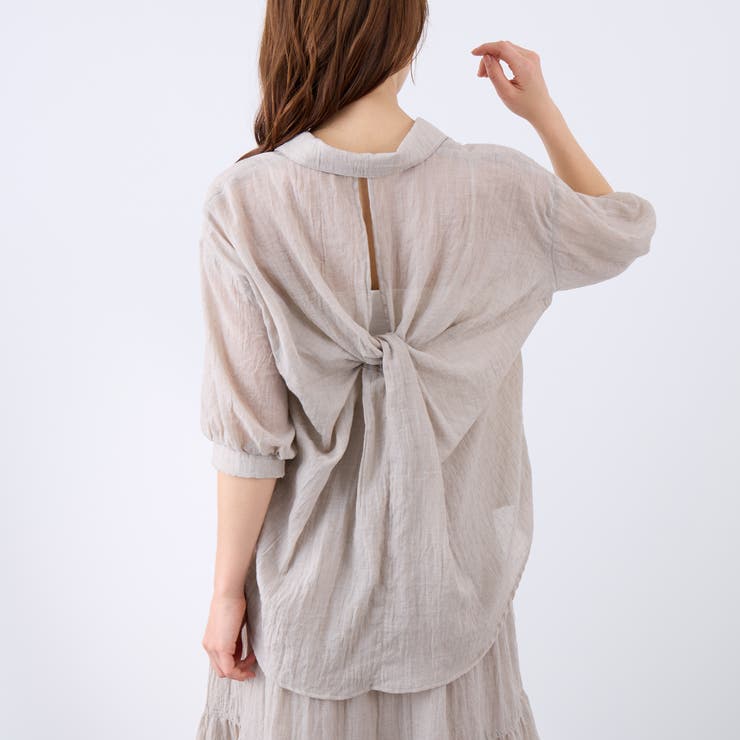 ボイルシャンブレーバックコンシャスブラウス | QUEENS COURT | 詳細画像1 
