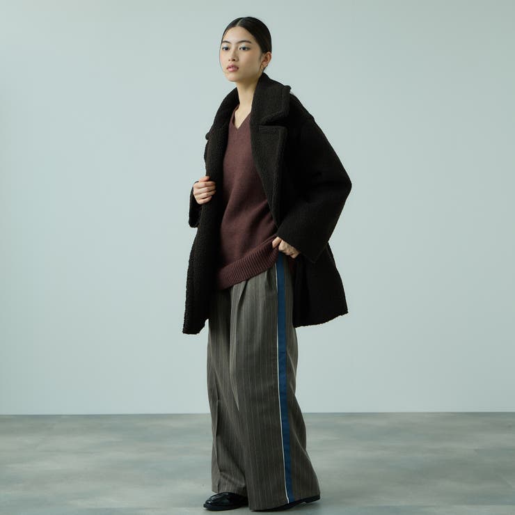 フェイクムートンミドルダブルコート | VICKY | 詳細画像10 