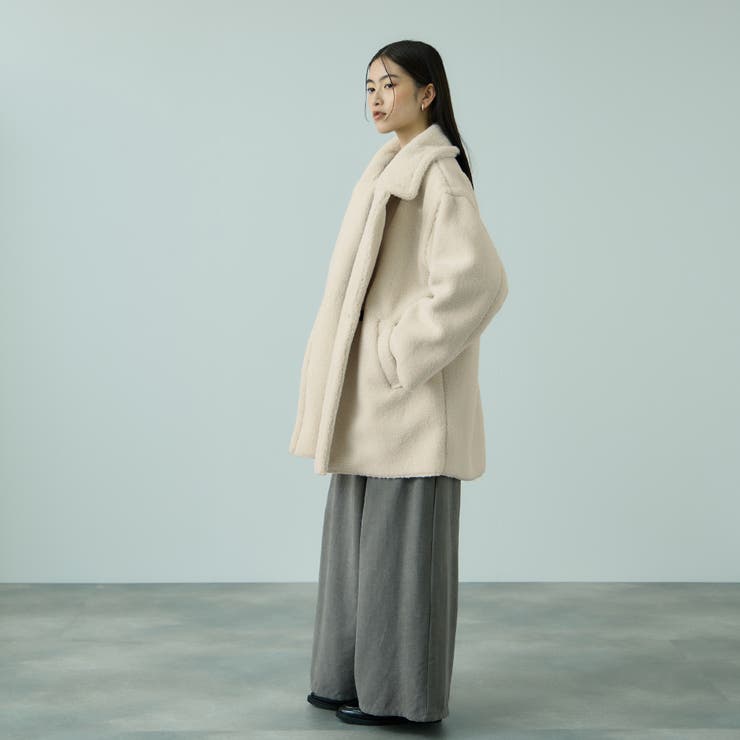 フェイクムートンミドルダブルコート | VICKY | 詳細画像4 