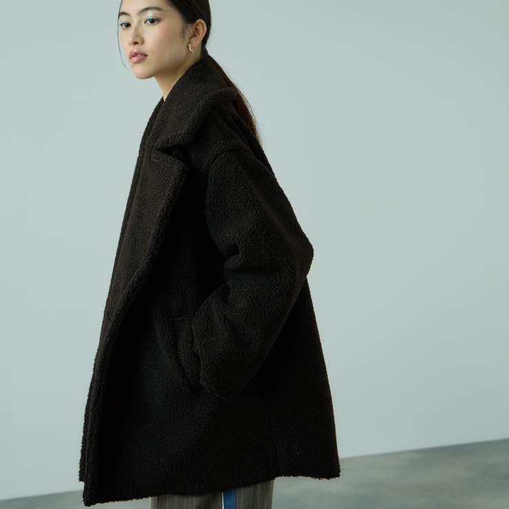 フェイクムートンミドルダブルコート | VICKY | 詳細画像6 