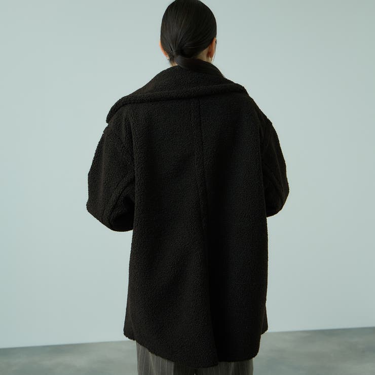 フェイクムートンミドルダブルコート | VICKY | 詳細画像7 