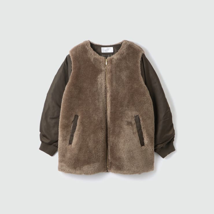 ボア切替ノーカラーミドルコート | VICKY | 詳細画像8 