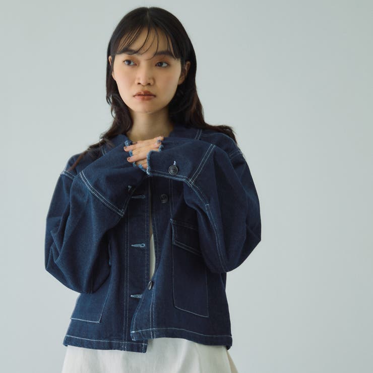 フラップポケットショートデニムブルゾン≪手洗い可能≫ | VICKY | 詳細画像3 