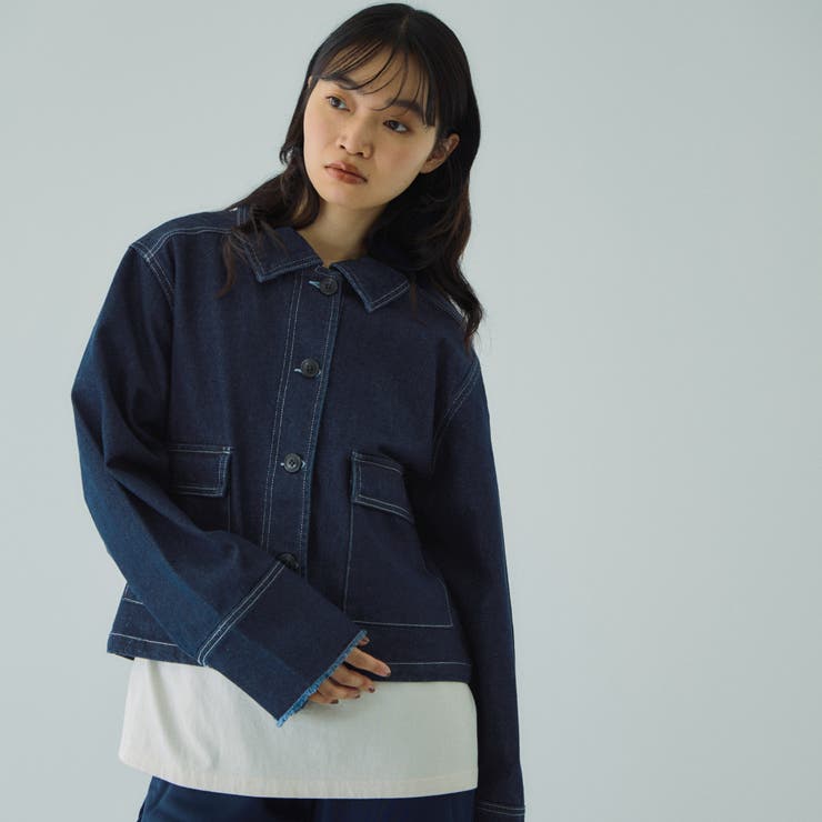 フラップポケットショートデニムブルゾン≪手洗い可能≫ | VICKY | 詳細画像4 